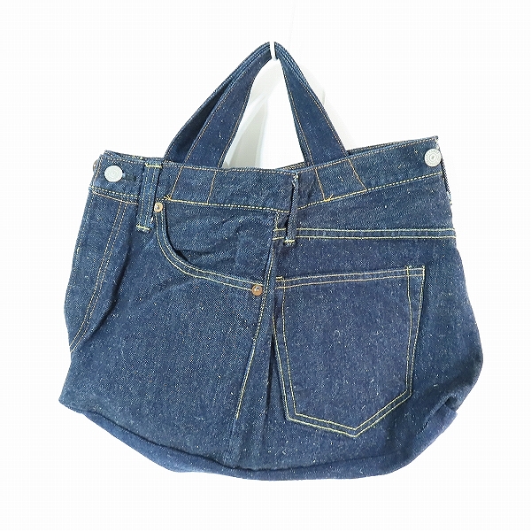 実際に弊社で買取させて頂いたSUGAR CANE/シュガーケーン 沖縄砂糖黍 デニム 2WAY ショルダー トートバッグの画像 1枚目