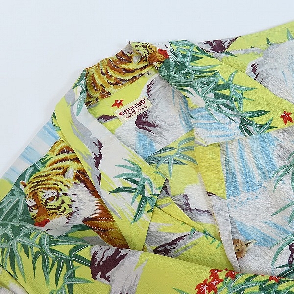 実際に弊社で買取させて頂いたTHE FLAT HEAD/フラットヘッド 虎デザイン アロハシャツ/Sの画像 4枚目