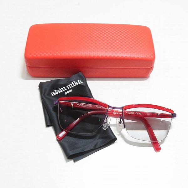 実際に弊社で買取させて頂いたalain mikli/アランミクリ ハーフリム アイウェア/メガネフレーム A02022-E639の画像 9枚目