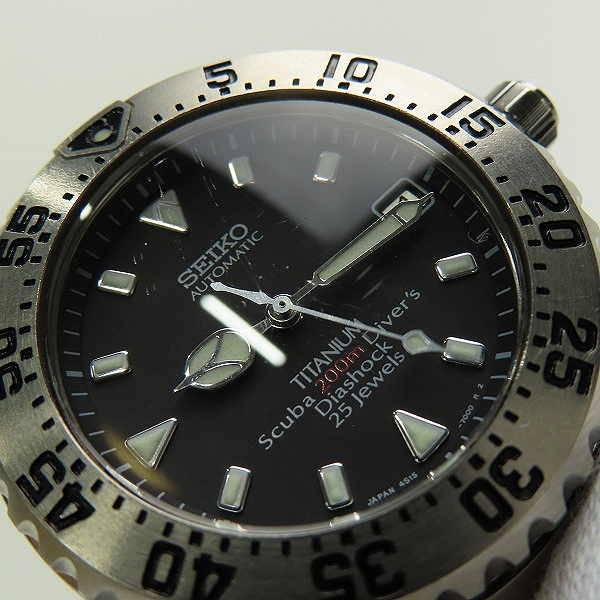 実際に弊社で買取させて頂いたSEIKO/セイコー Scuba/スキューバ 200m DIVER'S Diashock 25 Jewels 自動巻き 4S15-7000の画像 5枚目