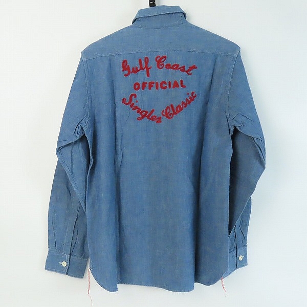 実際に弊社で買取させて頂いたSUGAR CANE/シュガーケーン 刺繍 デニム ワークシャツ SC25684/L