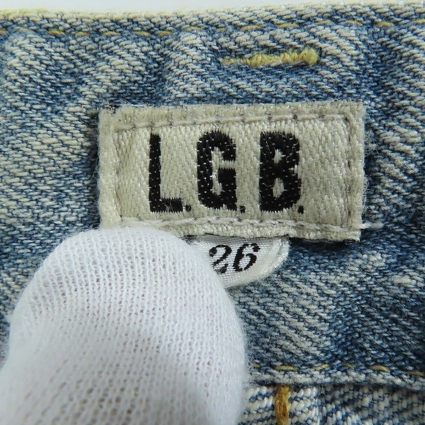 実際に弊社で買取させて頂いたLGB/ルグランブルー クレイジーウルフスカルパッチデニム 7077M/26の画像 3枚目