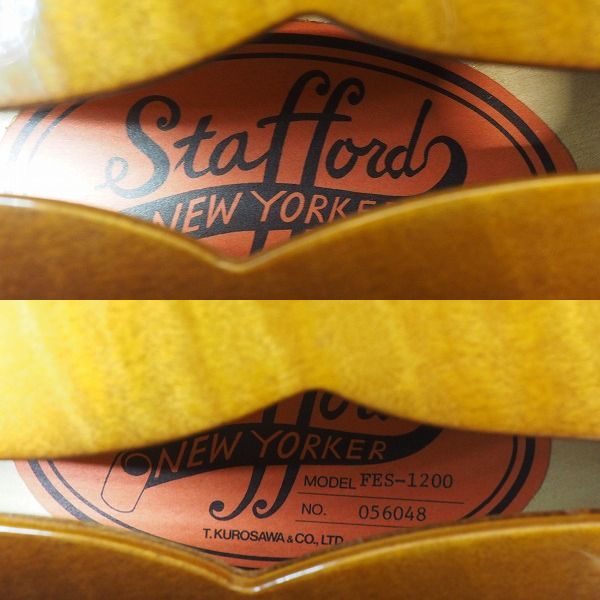 実際に弊社で買取させて頂いた★Stafford/スタッフォード FES-1200 BS セミアコ/エレキギター ハードケース付の画像 4枚目