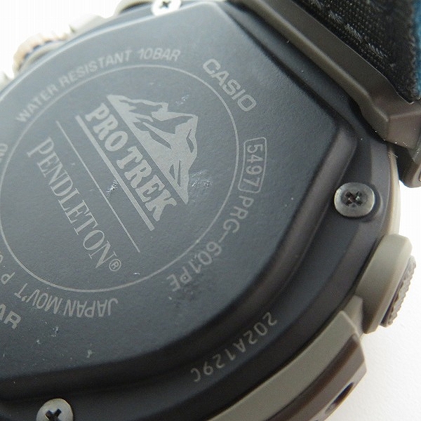 実際に弊社で買取させて頂いたCASIO/カシオ PROTREK/プロトレック ×PENDLETON/ペンドルトン タフソーラー 腕時計 PRG-601PE-5JRの画像 6枚目