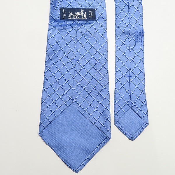 実際に弊社で買取させて頂いたHERMES/エルメス ブロックチェック総柄 ネクタイの画像 2枚目