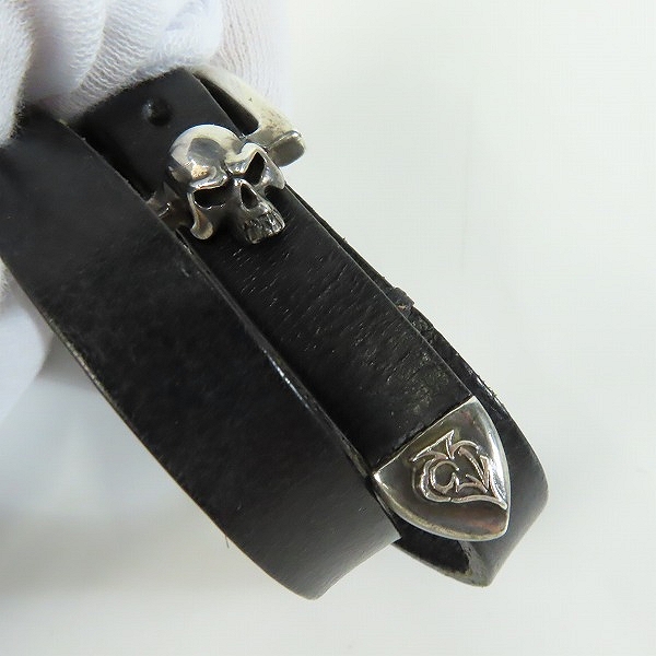 実際に弊社で買取させて頂いた【ギャラ付き】THIRTEEN DESIGNS/サーティーンデザインズ スカル レザー ラップ ブレスレットの画像 6枚目