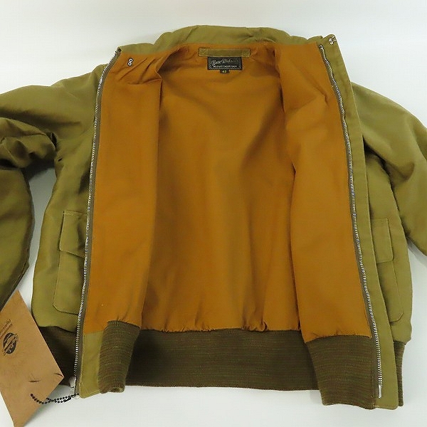 実際に弊社で買取させて頂いた【未使用】BUZZ RICKSONS/バズリクソンズ A-2 AVIATION ASSOCIATES JUNGLE CLOTH フライトジャケット カーキ BR14934 /42の画像 5枚目