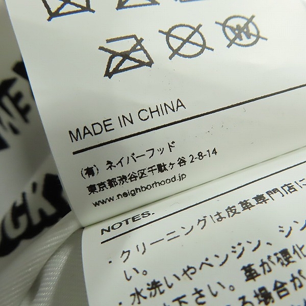 実際に弊社で買取させて頂いたNEIGHBORHOOD/ネイバーフッド 18AW CLAY RIDERS スタッズ レザー ライダース ジャケット 18SNZH-JKM07/Lの画像 4枚目