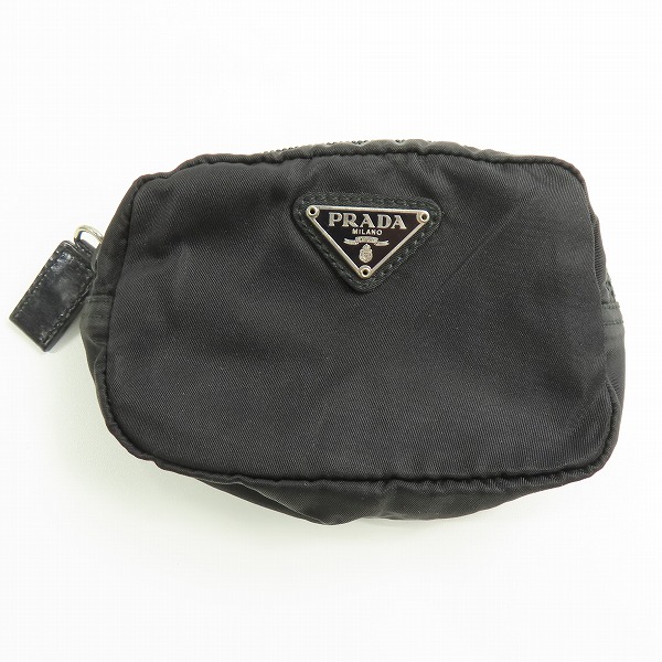 実際に弊社で買取させて頂いたPRADA/プラダ 三角プレート ナイロンポーチ ランポジップ