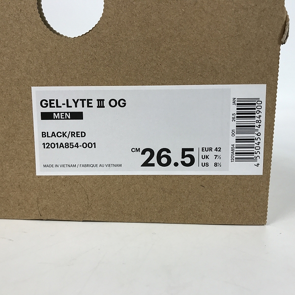 実際に弊社で買取させて頂いた【未使用】ア ムーダーズ×アトモス×アシックス Red Spider GEL-LYTE III OG/ゲルライト 3 OG 1201A854-001/26.5の画像 8枚目