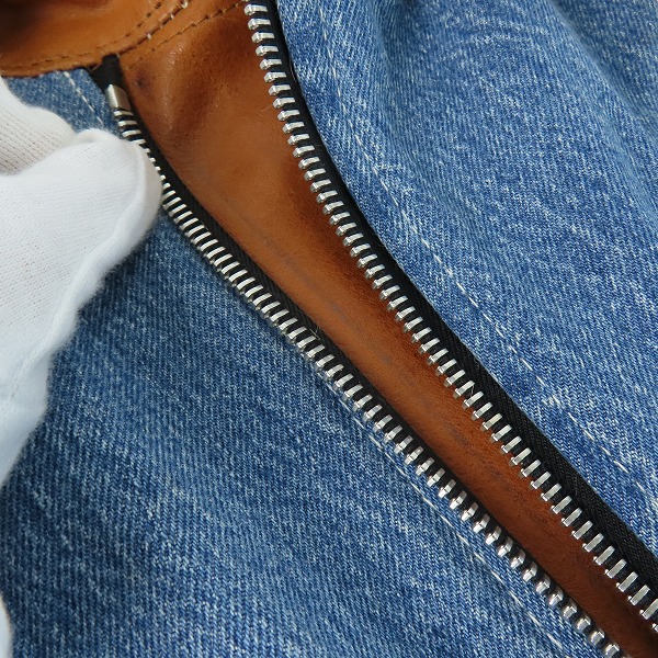 実際に弊社で買取させて頂いたBACKLASH THE COVERS/バックラッシュ Re Born リメイク ジップアップデニムジャケットの画像 4枚目