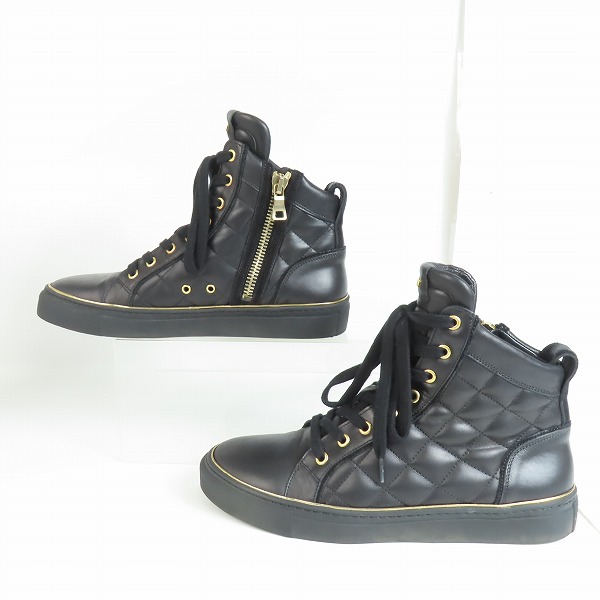 実際に弊社で買取させて頂いたBALMAIN/バルマン サイドジップ キルティング ハイカットスニーカー W6HT324D649-176/41の画像 3枚目
