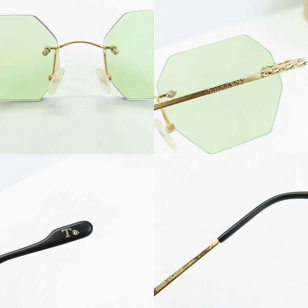 実際に弊社で買取させて頂いたTiffany & Co./ティファニー 23K GOLD PLATED/ヴィンテージ ツーポイントメガネフレーム T66Dの画像 7枚目