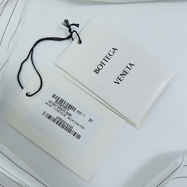 実際に弊社で買取させて頂いたBOTTEGA VENETA/ボッテガヴェネタ  レギュラーストライプシャツ 651007 V0GY0/37の画像 6枚目