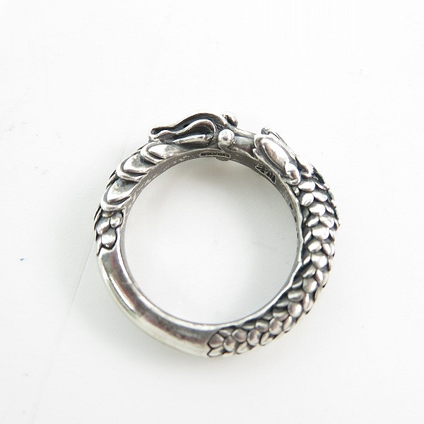 実際に弊社で買取させて頂いたBloody Mary/ブラッディーマリー 青龍 シルバーリング w/ブルーダイヤモンド 11号の画像 7枚目