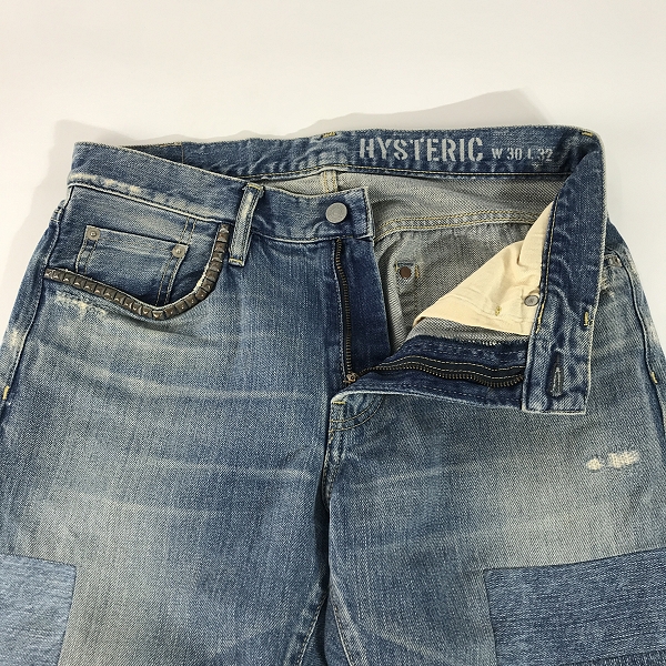 実際に弊社で買取させて頂いたHYSTERIC GLAMOUR/ヒステリックグラマー PSPR加工デニム テーパードパンツ 02172AP07/W30L32の画像 7枚目