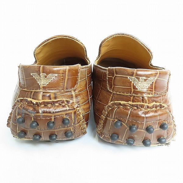 実際に弊社で買取させて頂いたEMPORIO ARMANI/エンポリオ アルマーニ クロコ型押し ドライビングシューズ/X4B058/8の画像 1枚目