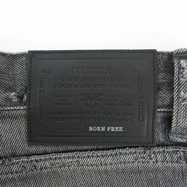 実際に弊社で買取させて頂いたCRIMIE/クライミー BORN FREE SUPER CLASH DENIM JEANS ダメージ加工 デニムパンツ/ブラック系/CR1-02A1-PL05 /30の画像 2枚目