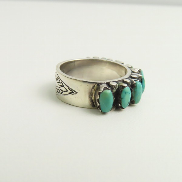 実際に弊社で買取させて頂いたHOLLYWOOD RANCH MARKET/ハリウッドランチマーケット シルバーリング ターコイズ 7号-7.5号の画像 4枚目