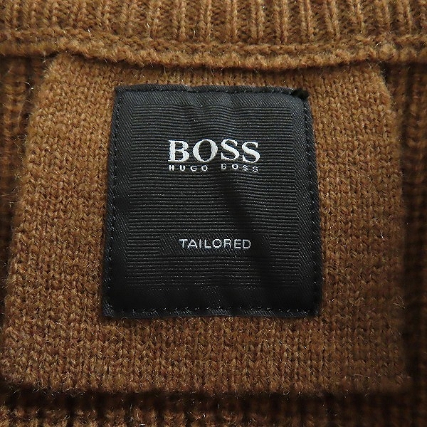 実際に弊社で買取させて頂いたHUGO BOSS/ヒューゴボス ロゴプレート カシミア混 ウール クルーネックニット/Sの画像 2枚目