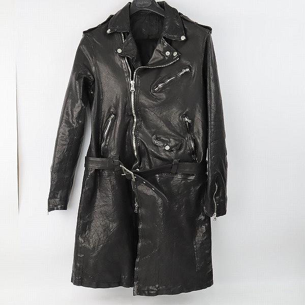 実際に弊社で買取させて頂いたBACKLASH/バックラッシュ JAPAN SHOULDER “GARMENT-DYED” RIDERS COAT/ライダース コート 1773-13/M(2)