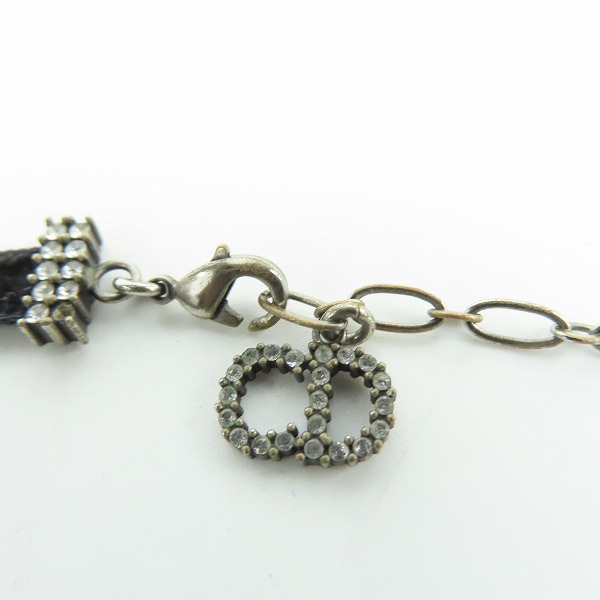 実際に弊社で買取させて頂いた【難有り】ChristianDior/クリスチャンディオール J'ADIOR ベロア ラインストーン チョーカー ネックレスの画像 1枚目