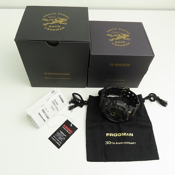 実際に弊社で買取させて頂いたG-SHOCK/Gショック MASTER OF G - SEA FROGMAN/フロッグマン 30周年記念 GW-8230B-9AJRの画像 8枚目