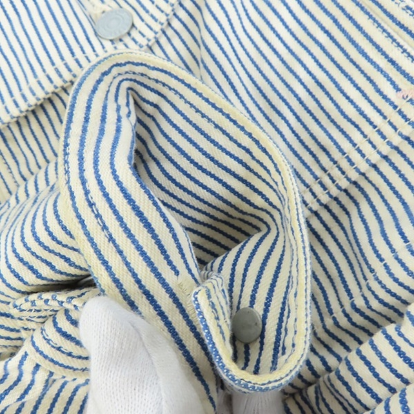実際に弊社で買取させて頂いたEVISU/エヴィス 新恵美寿神頭 デニムカバーオール ストライプ 1012/40の画像 8枚目