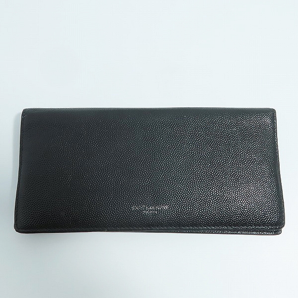 実際に弊社で買取させて頂いたSAINT LAURENT PARIS/サンローラン 二つ折り 長財布 ブラック