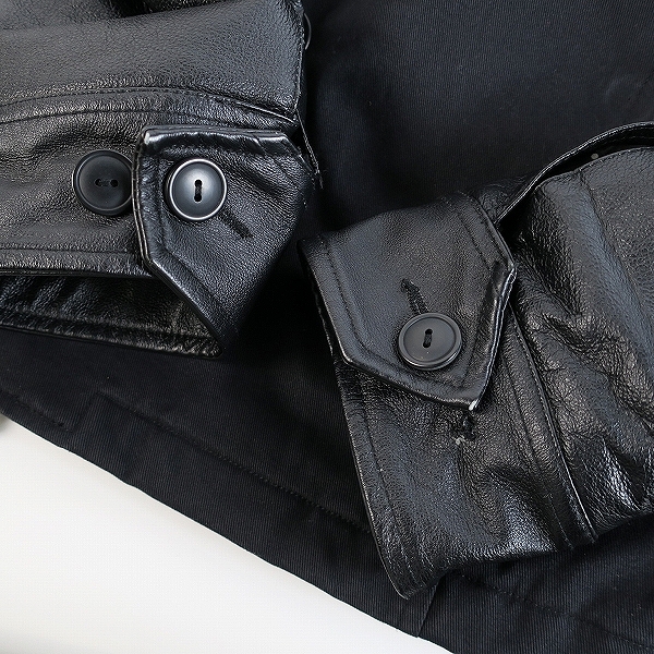 実際に弊社で買取させて頂いたBLACK SCALE/ブラックスケール レザー切り替え ジャケット/Mの画像 6枚目