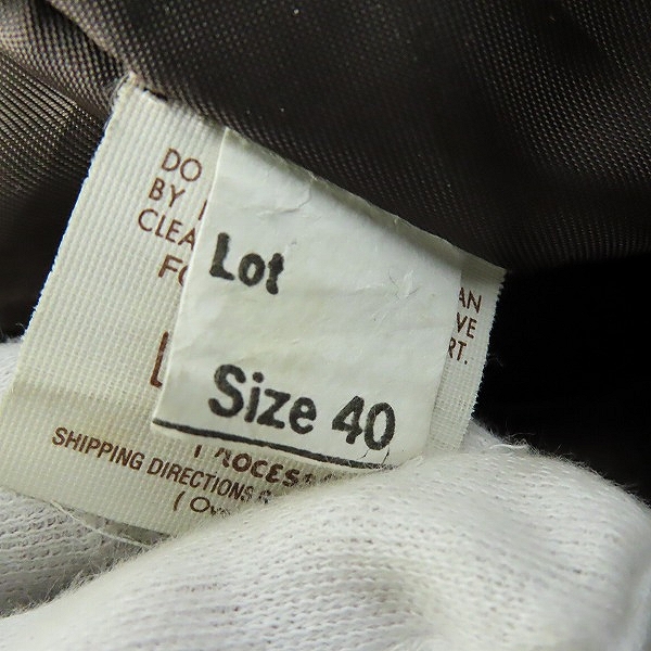 実際に弊社で買取させて頂いたSchott/ショット 襟付き シングルライダース/レザージャケット ライナー付き Lot.642/40の画像 5枚目