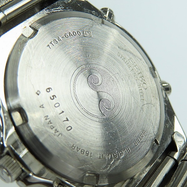 実際に弊社で買取させて頂いたSEIKO/セイコー 4つ目 クロノグラフ 7T34-6A00 【動作未確認】の画像 4枚目