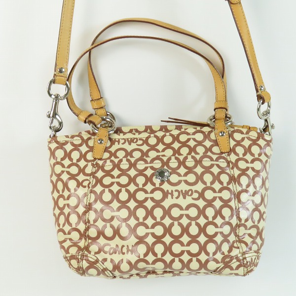 実際に弊社で買取させて頂いたCOACH/コーチ オプアート コーテッド キャンバス リアトート 2WAY ハンドバッグ/ショルダーバッグの画像 1枚目