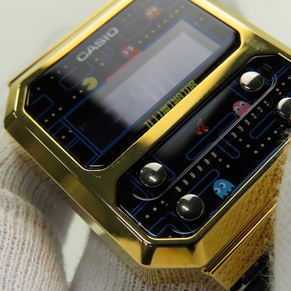 実際に弊社で買取させて頂いたCASIO/カシオ×PAC-MAN/パックマン コラボレーションモデル A100WEPC-1BJRの画像 6枚目