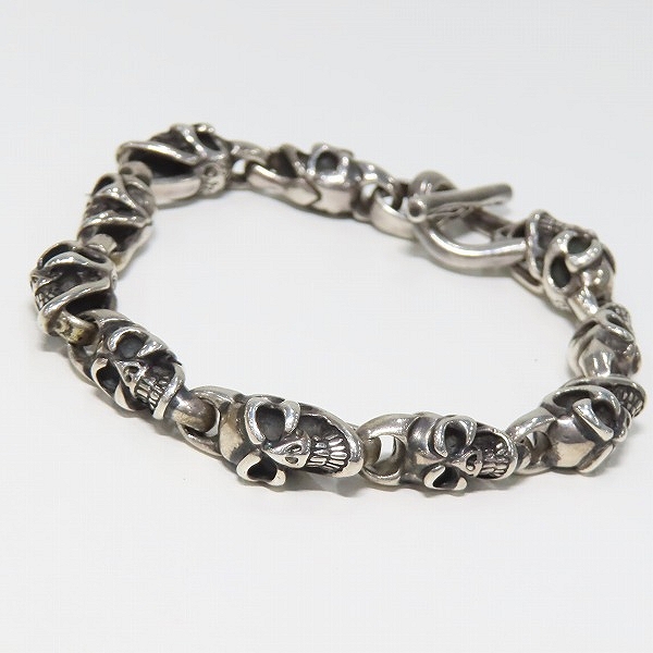 実際に弊社で買取させて頂いたBWL/ビルウォールレザー スモール グッドラック スカル カスタム ブレスレット