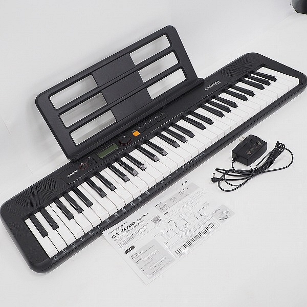 実際に弊社で買取させて頂いた★CASIO/カシオ Casiotone CT-S200BK 61鍵 電子キーボード ブラック 2021年製 ACアダプター付【簡易動作確認済】