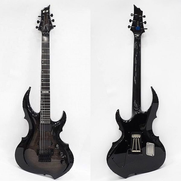 実際に弊社で買取させて頂いた★ESP/イーエスピー E-II FRX FM See Thru Black Sunburst 変形エレキギター ENG搭載 ハードケース付きの画像 2枚目