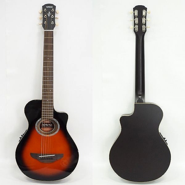 実際に弊社で買取させて頂いた★【難有り】YAMAHA/ヤマハ APXT2 ミニ エレアコ/ミニアコースティックギター トラベラー ソフトケース付の画像 1枚目