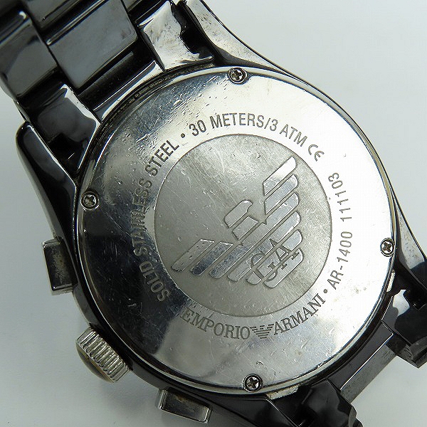 実際に弊社で買取させて頂いた【ジャンク/動作未確認】EMPORIO ARMANI/エンポリオ アルマーニ CERAMICA/セラミカ 腕時計 AR-1400の画像 4枚目