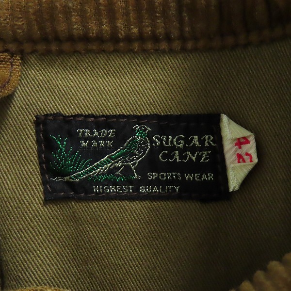 実際に弊社で買取させて頂いたSUGAR CANE/シュガーケーン BROWN CANVAS HUNTING JACKET/ジャケット SC13415 42の画像 2枚目