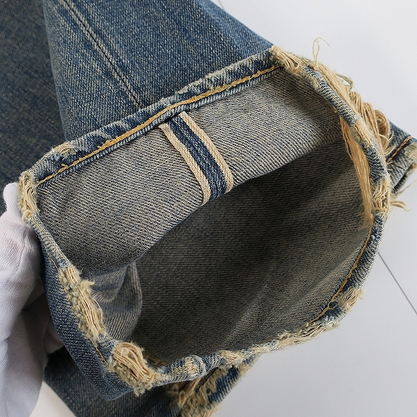 実際に弊社で買取させて頂いたLEVI'S/リーバイス 1937年 501XX 復刻 片面BIG E 均等V ボタンフライ フラットボタン デニムパンツ 37501/W32の画像 9枚目
