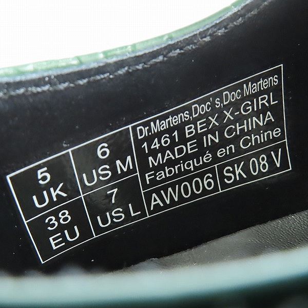 実際に弊社で買取させて頂いたDr.Martens × X-girl/ドクターマーチン×エックスガール 1461BEX 3ホール シューズ/UK5の画像 5枚目