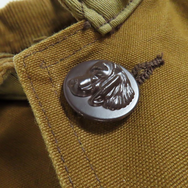 実際に弊社で買取させて頂いたSUGAR CANE/シュガーケーン BROWN CANVAS HUNTING JACKET/ジャケット SC13415 42の画像 7枚目