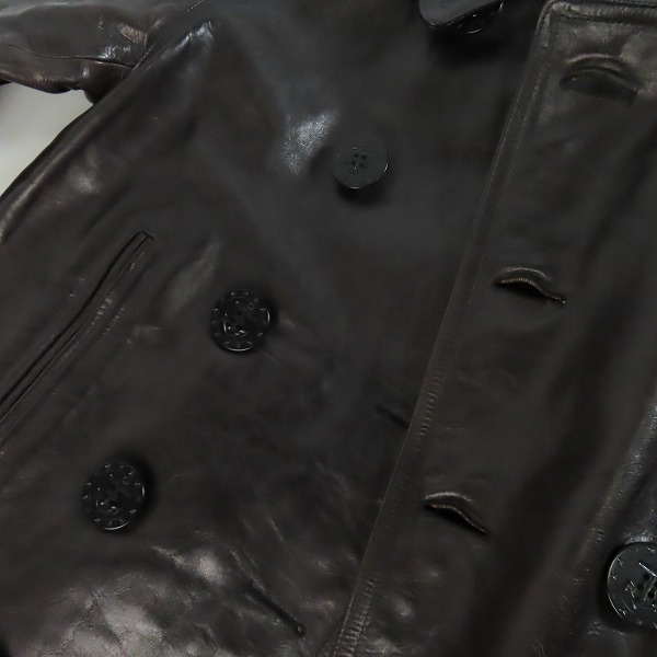 実際に弊社で買取させて頂いたBUZZ RICKSON'S/バズリクソンズ ウィリアム ギブソンコレクション レザーPコート BR80525/40の画像 6枚目