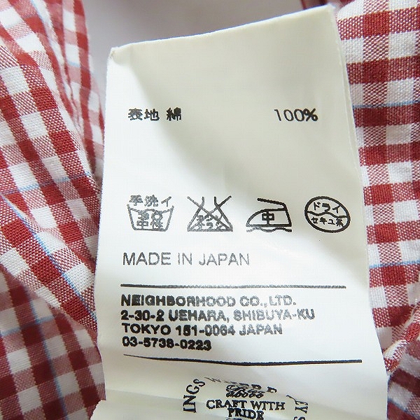 実際に弊社で買取させて頂いたWTAPS/ダブルタップス ROKUDENASHI ギンガムチェック 刺繍シャツ 102GWDT-SHM04/Mの画像 4枚目