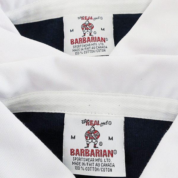 実際に弊社で買取させて頂いたBARBARIAN/バーバリアン 長袖ラガーシャツ/ポロシャツ ネイビー 2点セットの画像 2枚目