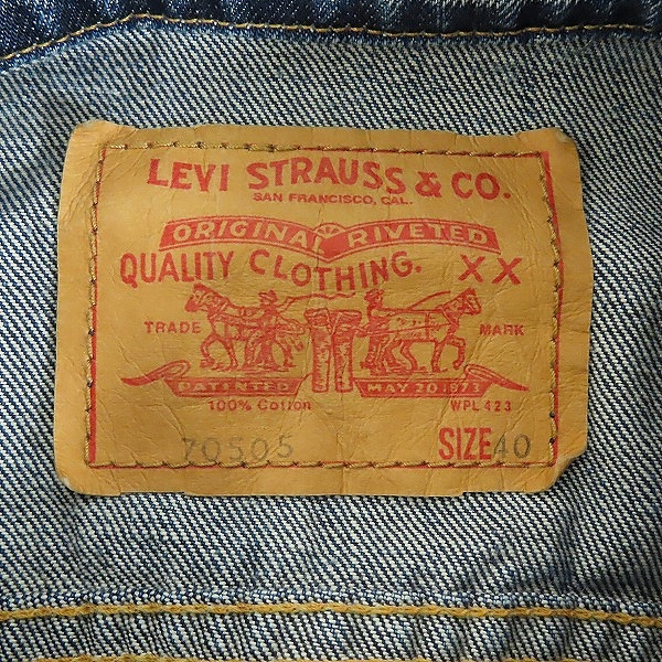 実際に弊社で買取させて頂いたLevi's/リーバイス ビンテージ 70505 4th デニムジャケット ビックE/40の画像 2枚目