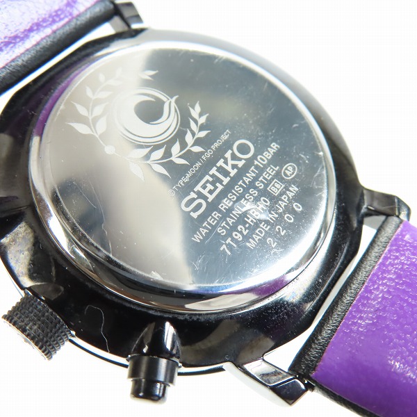 実際に弊社で買取させて頂いたSEIKO×Fate/Grand Order/セイコー×フェイトグランドオーダー スカサハモデル 限定 クロノグラフ 腕時計 7T92-HBH0の画像 4枚目