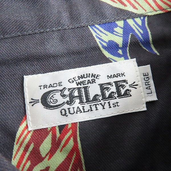 実際に弊社で買取させて頂いた【未使用】CALEE/キャリー Fallen leaves pattern L/S shirt リーフ柄 長袖 シャツ CL-21AW030/Lの画像 2枚目