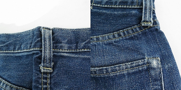 実際に弊社で買取させて頂いたLEVIS/リーバイス ドーム型ツープロング/均等V/片面ビッグE/隠しリベット/Vステッチ ベルトループセンター ヴィンテージ デニムの画像 3枚目